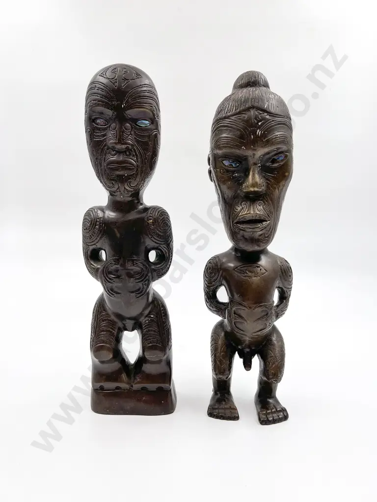 Two Cast Standing Maori Figures Image 1++