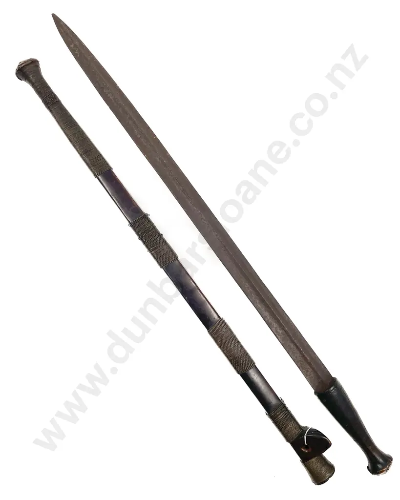 Long Sword With Wooden Scabbard And Brass Binding Image 1++