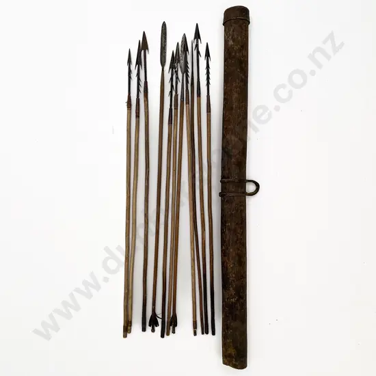 Wooden Quiver With Ten Arrows