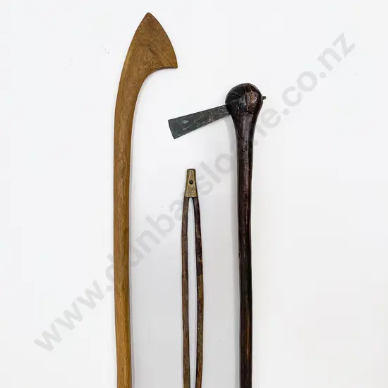 Turkana Throwing Stick With Nuer Axe And Other