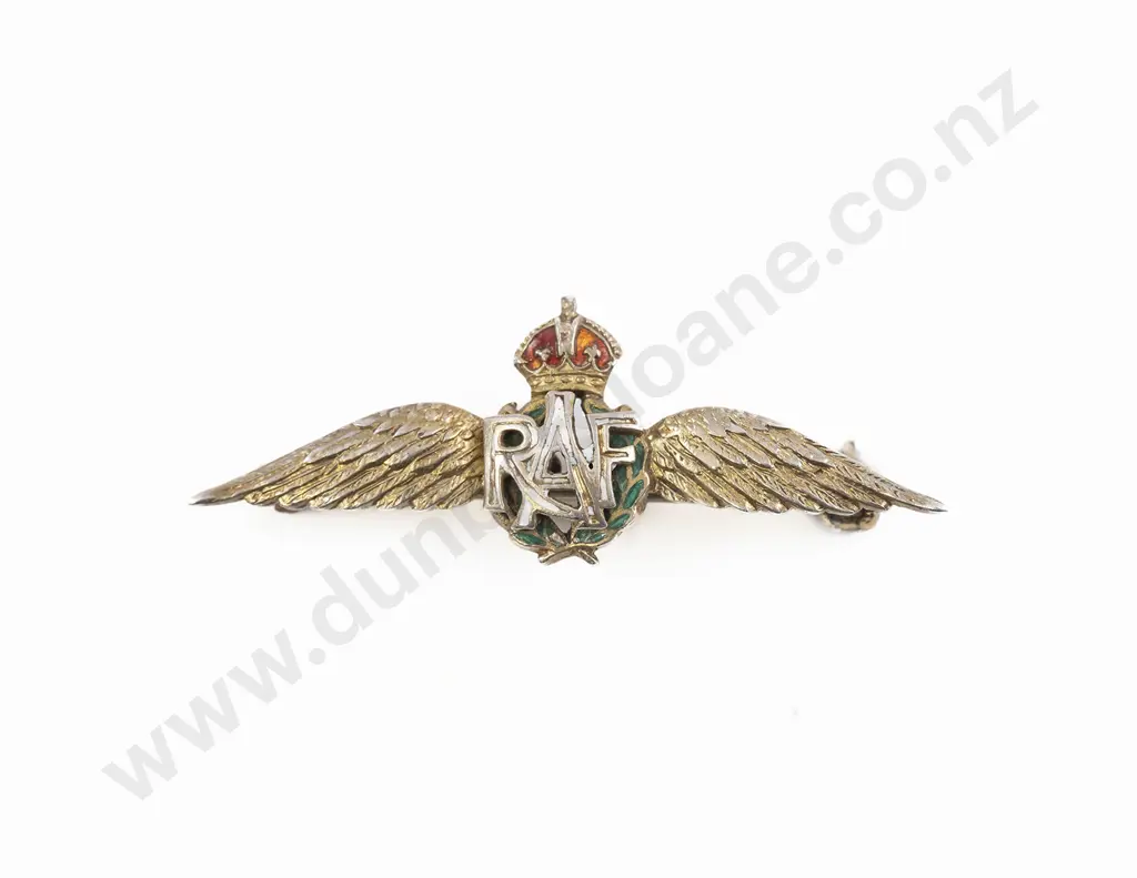 WWI Silver Gilt and Enamel RAF Sweetheart Brooch Image 1++