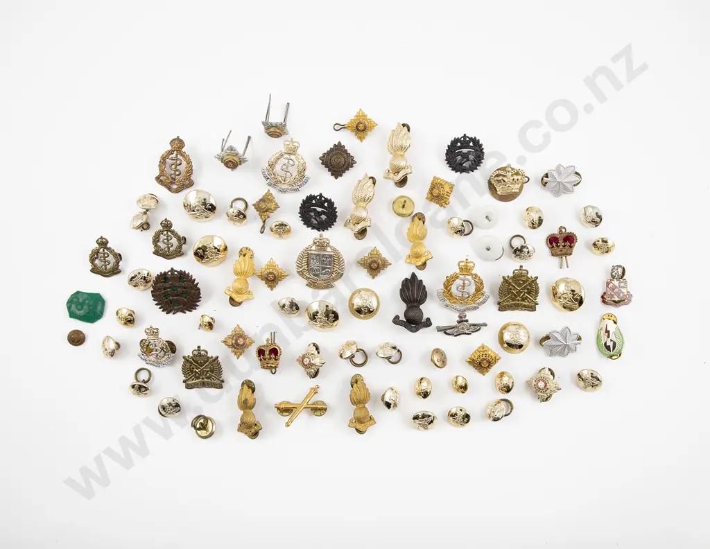 Collection Mainly NZ Badges and Insignia with Buttons Image 1++