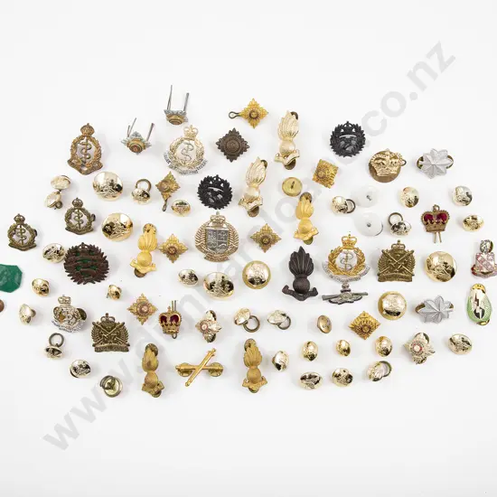 Collection Mainly NZ Badges and Insignia with Buttons