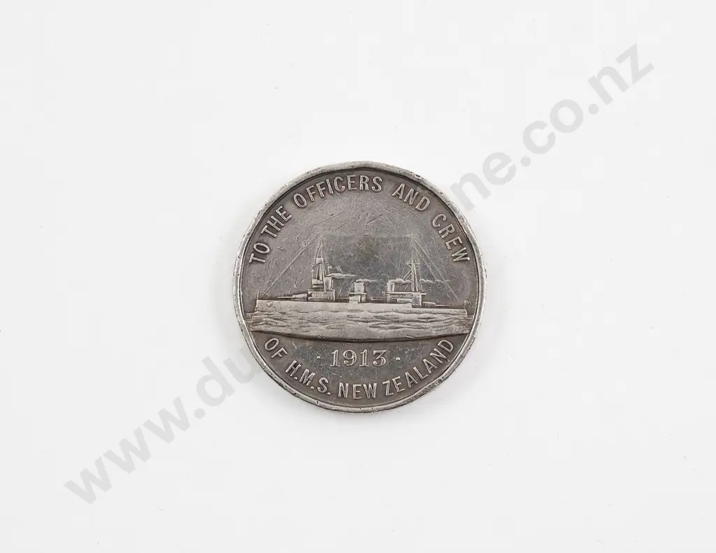 S/S Commemorative Medallion HMS New Zealand Image 1++