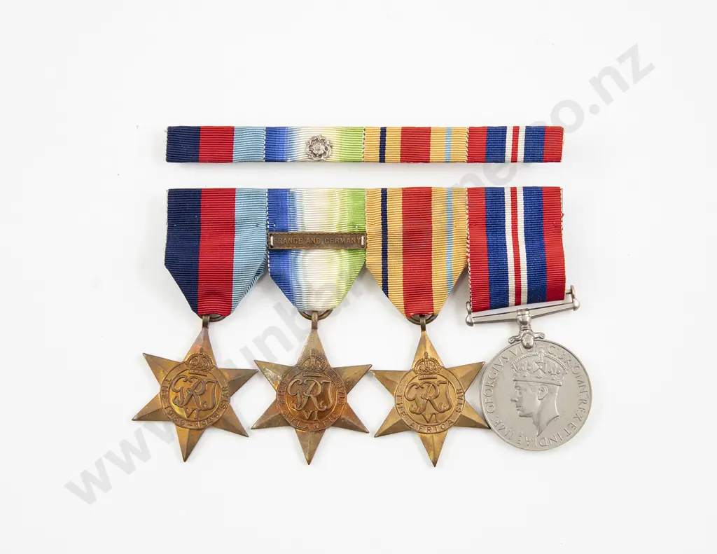 WWII British Four Medal Group with Ribbons Image 1++