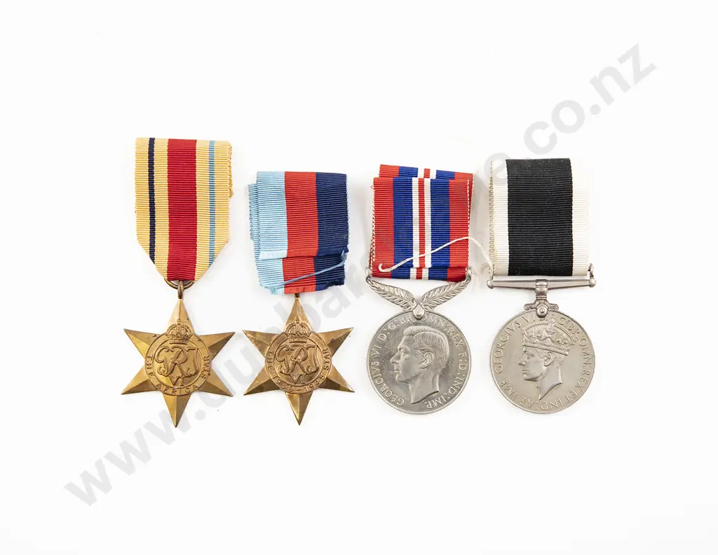 Four WWII Service Medals Image 1++