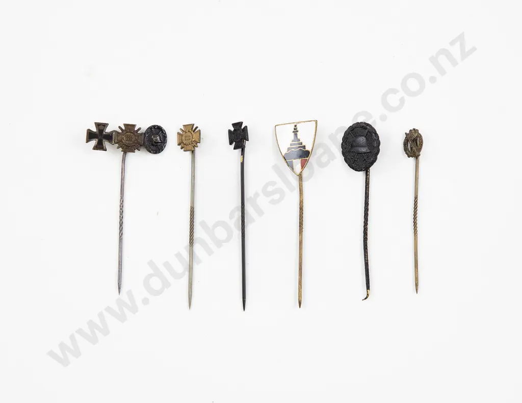Six German Military Miniature Medal Stick Pins Image 1++
