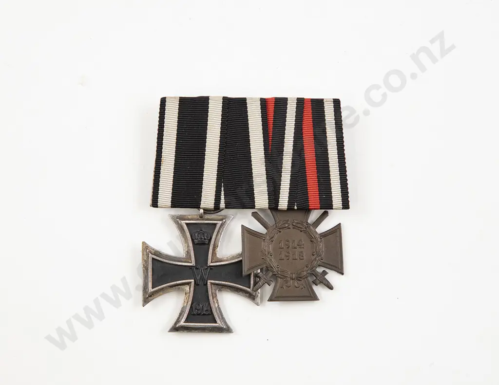 WWI German Two Medal Group with Ribbons Image 1++