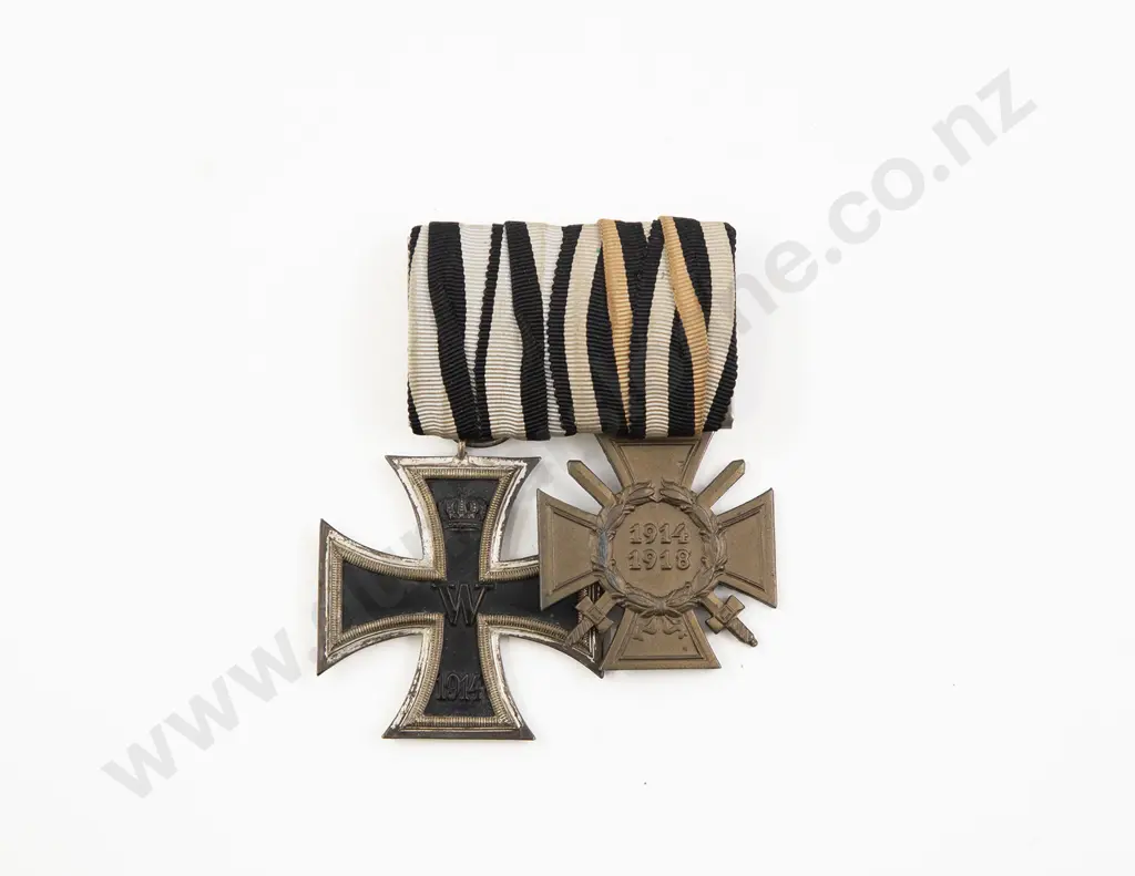 WWI German Two Medal Group with Ribbons Image 1++