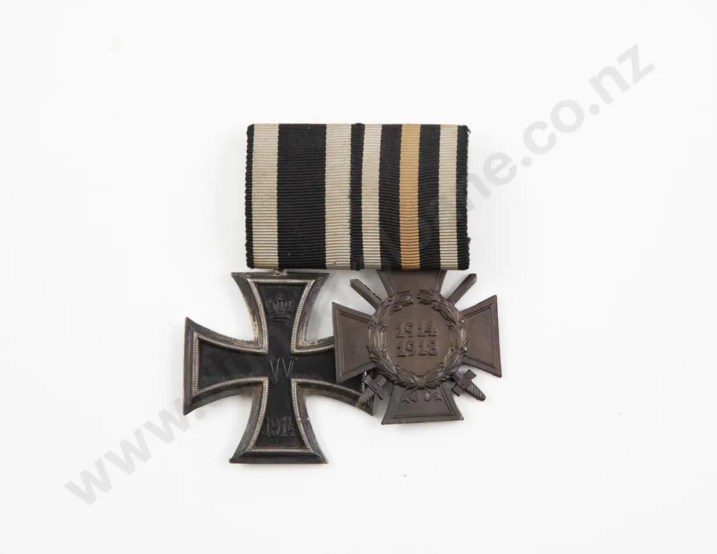 WWI German Two Medal Group with Ribbons Image 1++