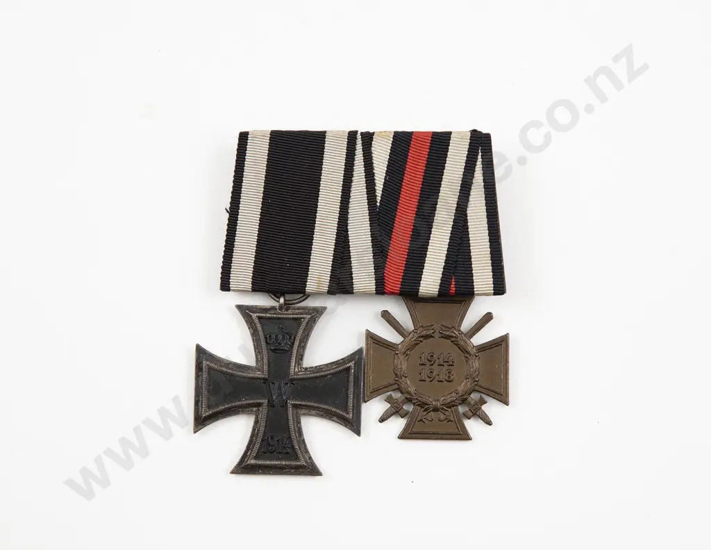WWI German Two Medal Group with Ribbons Image 1++