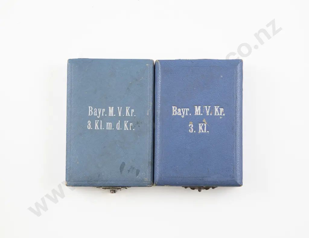 Cased WWI German Bavaria Military Merit Cross 3rd Class x2 Image 1++