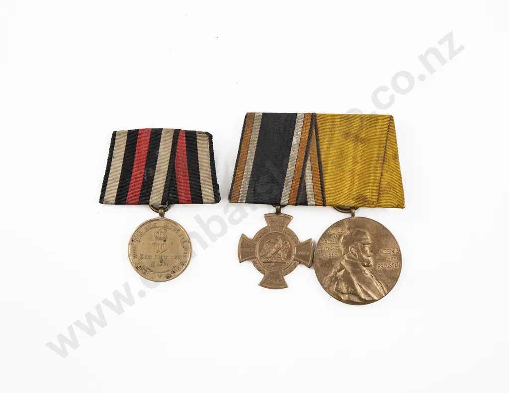 WWI German Three Medals with Ribbons Image 1++