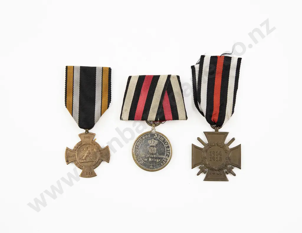 WWI German Three Medals with Ribbons Image 1++