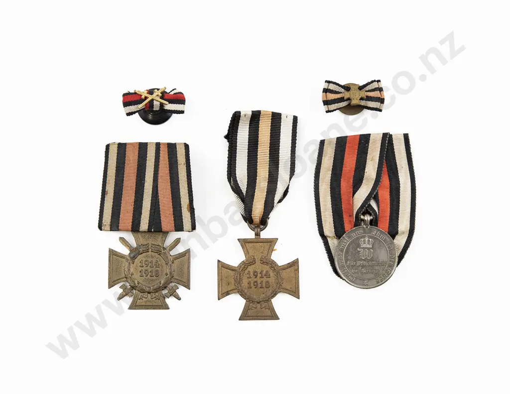 WWI German Three Medals with Ribbons Image 1++