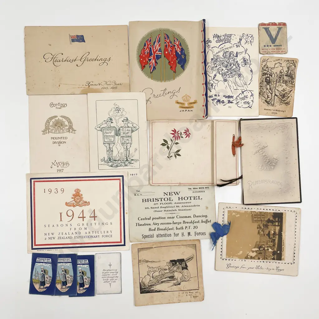 Collection Mainly WWII NZ Christmas Greetings Cards Image 1++