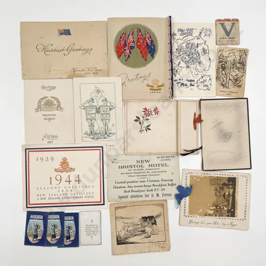 Collection Mainly WWII NZ Christmas Greetings Cards