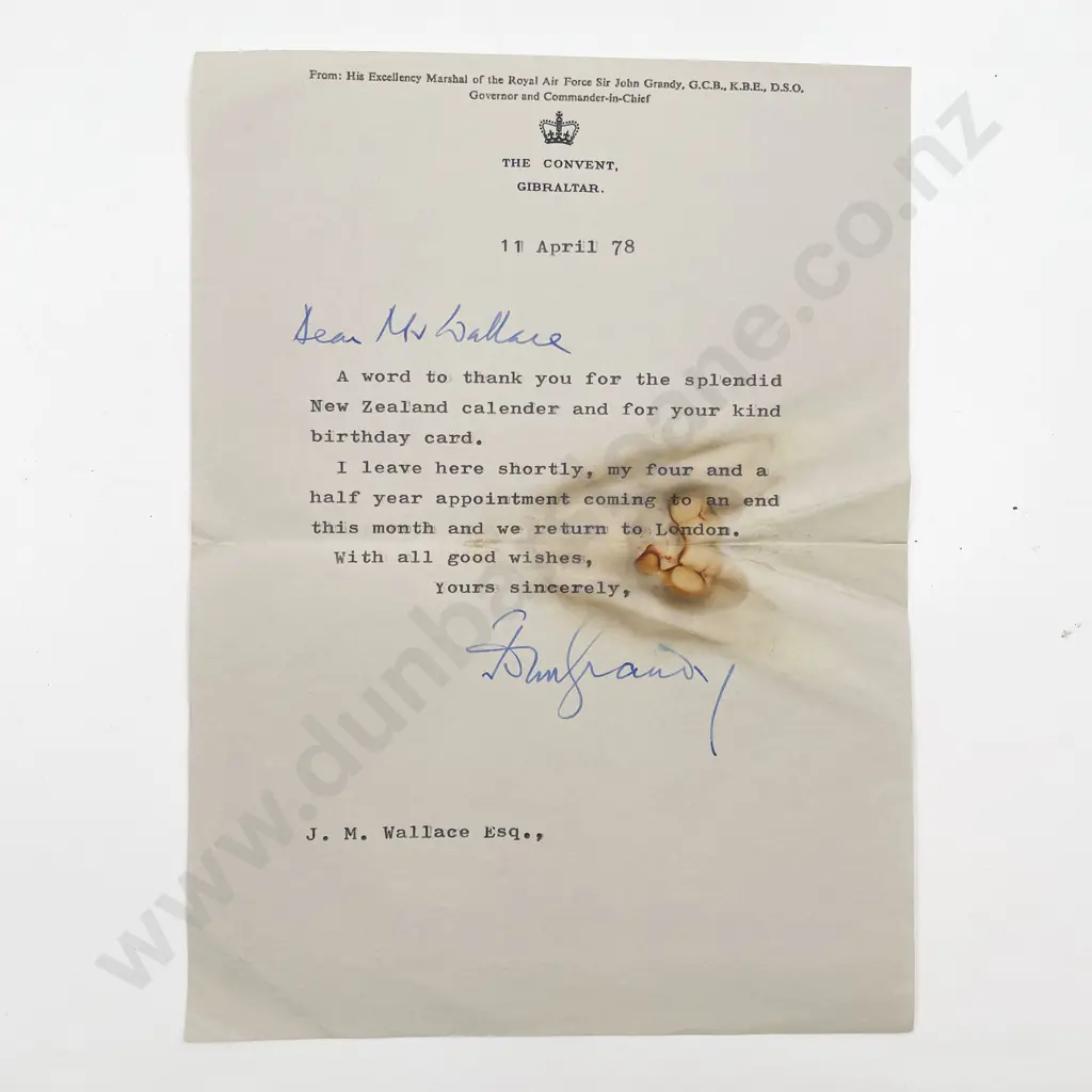 Autographed photograph of Sir John Grandy Image 1++