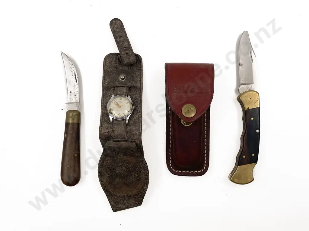Two Pocket Knives and Wrist Watch Image 1++