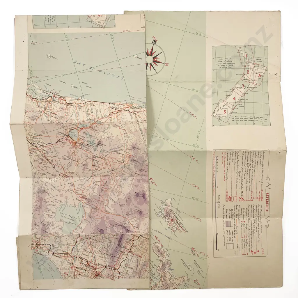 C1944 NZ Complete Set of Six with Index Flying Maps Image 1++