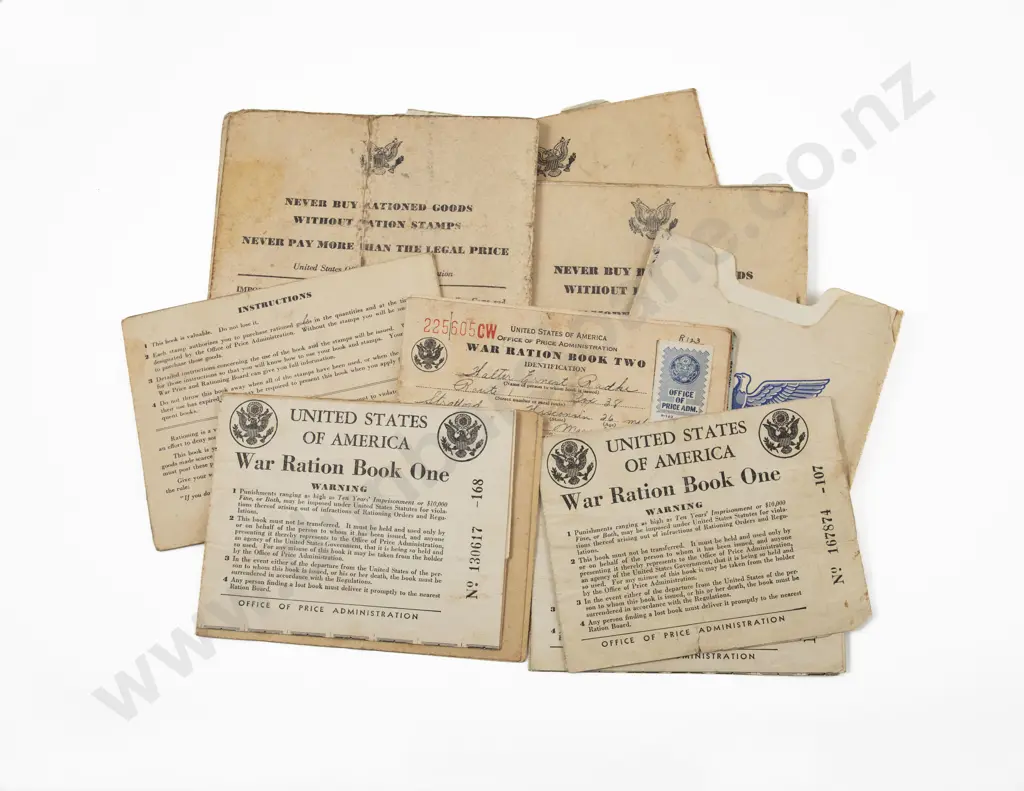 WWII USA Ration Book Holder and Ration Cards Image 1++