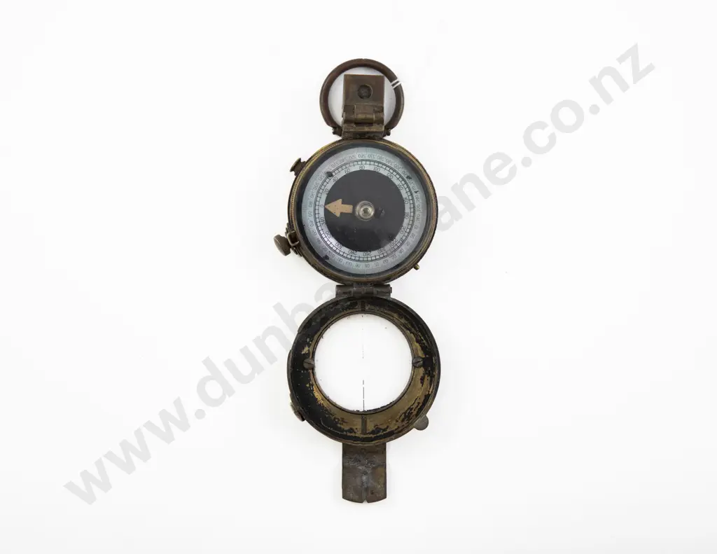 WWII Brass MOP Dial Pocket Compass Image 1++