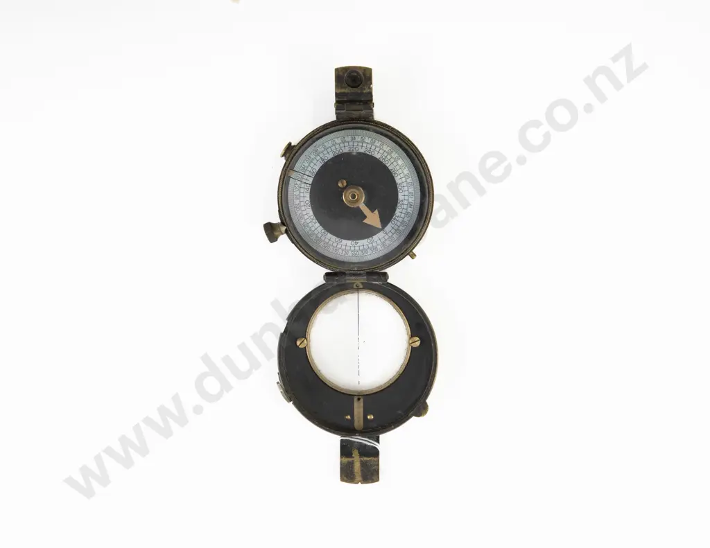 WWI Brass MOP Dial Pocket Compass Image 1++