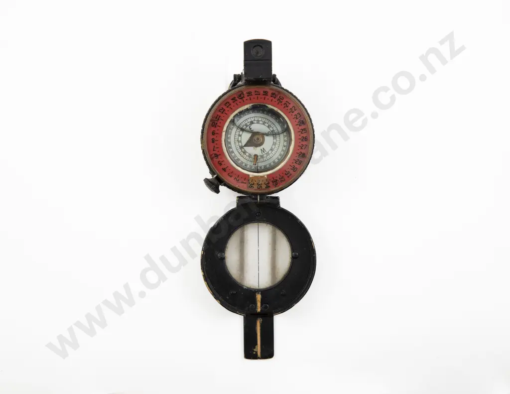 WWII Brass MOP Dial Pocket Compass Image 1++