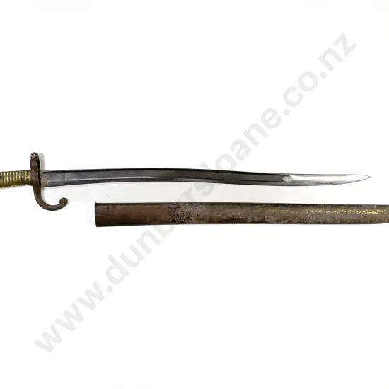 French 1871 Yataghan Chassepot Sword Bayonet & Scabbard