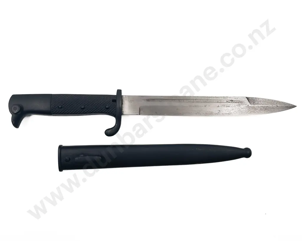 Probable WWII German Rifle Bayonet Knife and Scabbard Image 1++