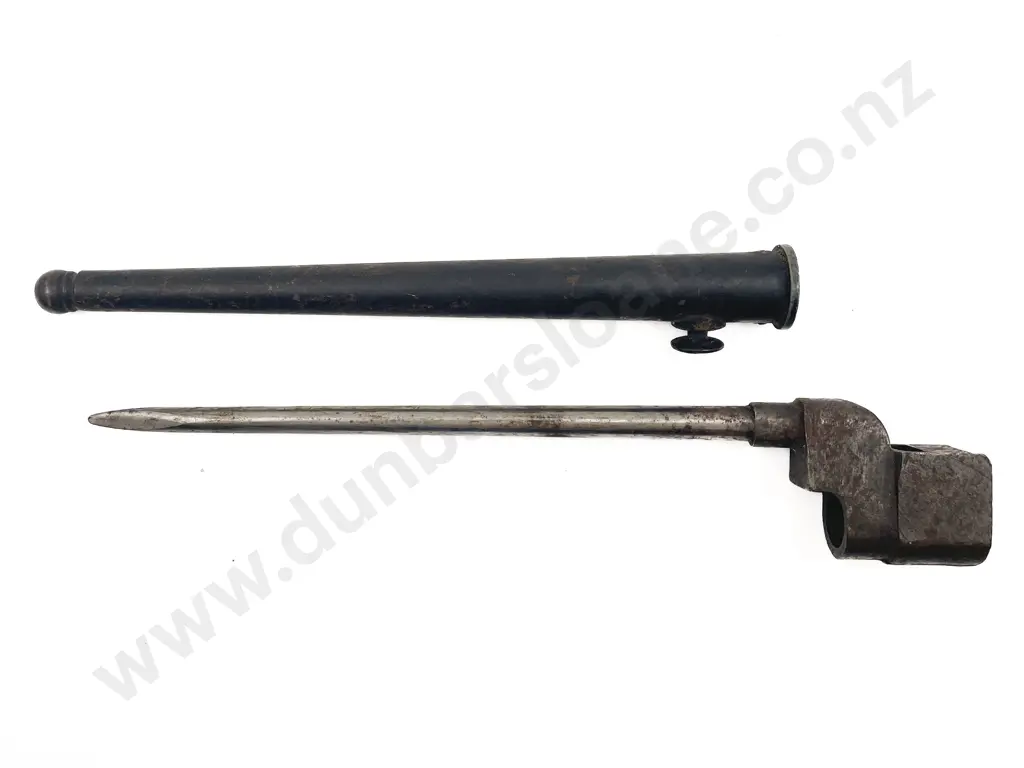 WWII British Lee Enfield No 4 MKII Spike Bayonet and Scabbard Image 1++