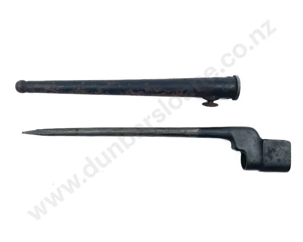 WWII British Lee Enfield No 4 MKII Spike Bayonet and Scabbard Image 1++