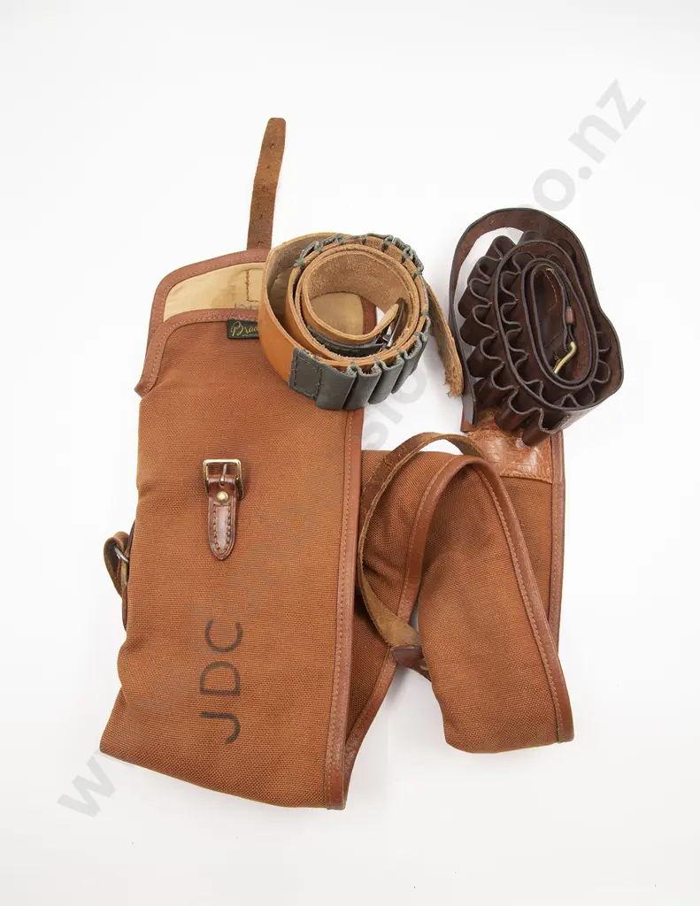 Rifle Canvas Carry Case and Two Cartridge Belts Image 1++
