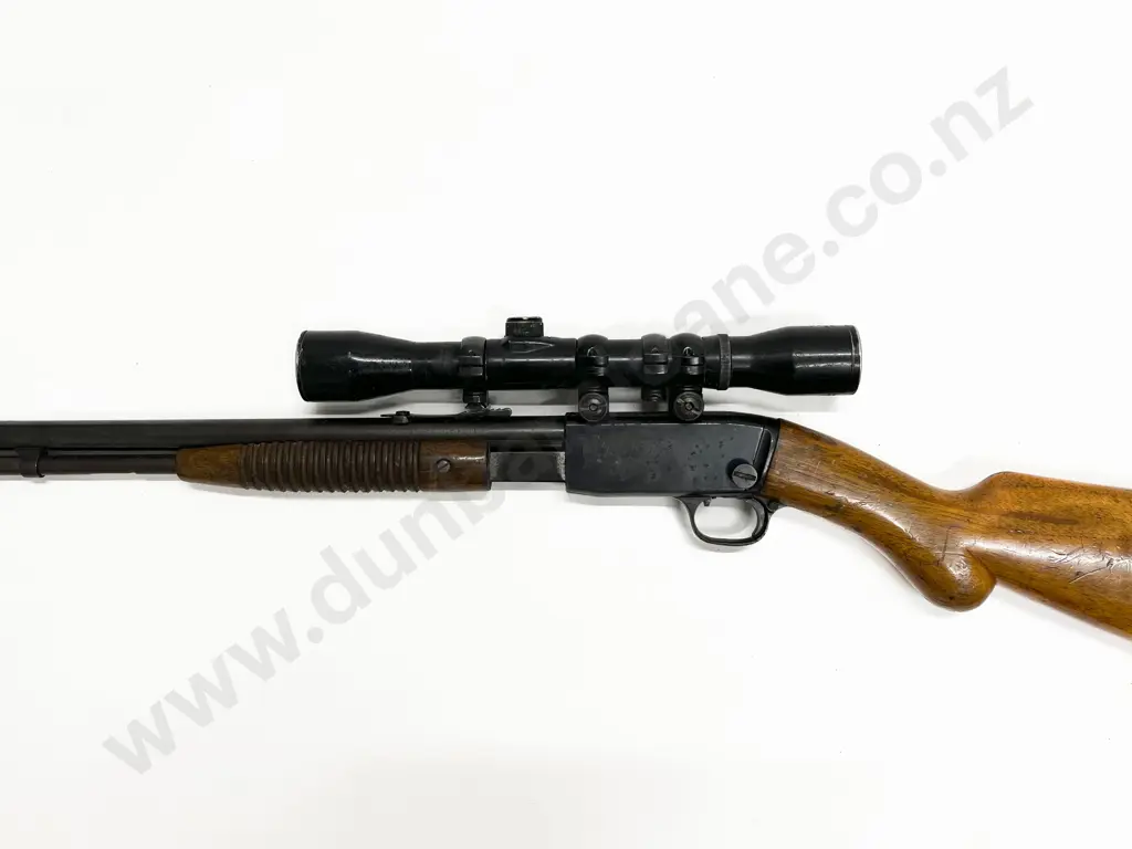 Browning Patent 22 Slide Action Rifle with Scope Image 1++