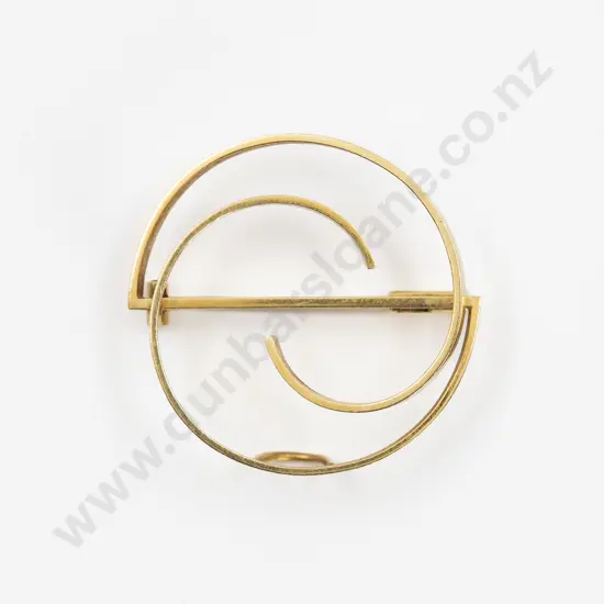 NZ 18ct Kobi Bosshard Modern Design Brooch