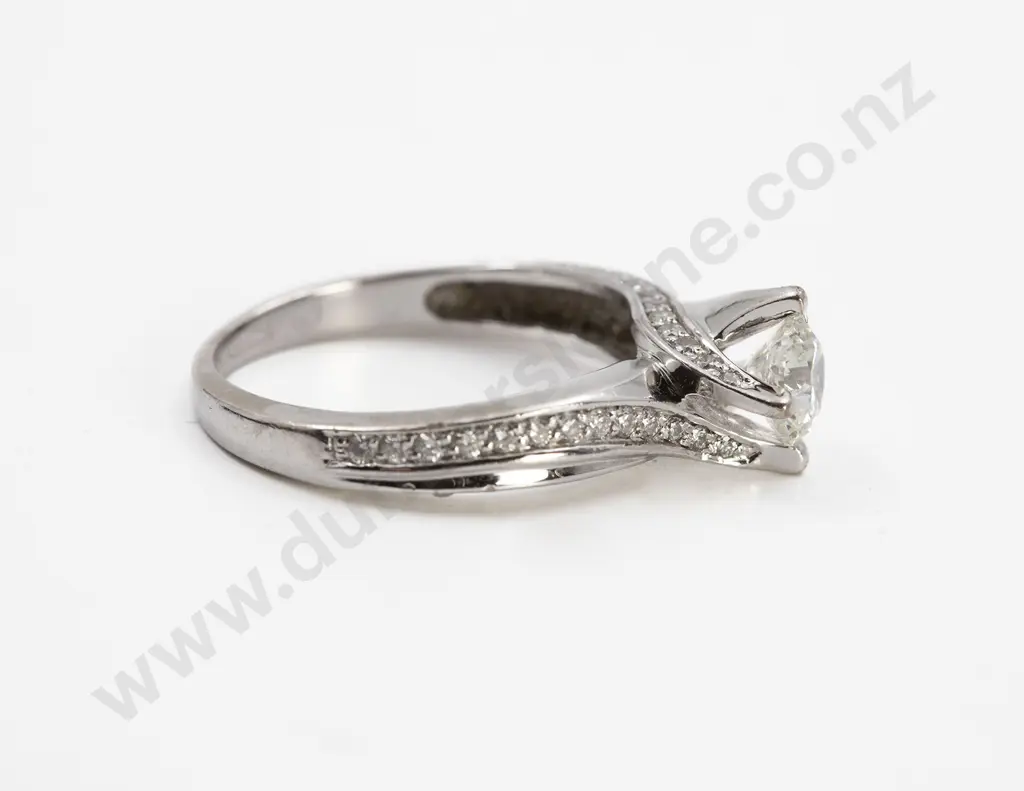 18ct White Gold Solitaire Diamond Ring Image 1++
