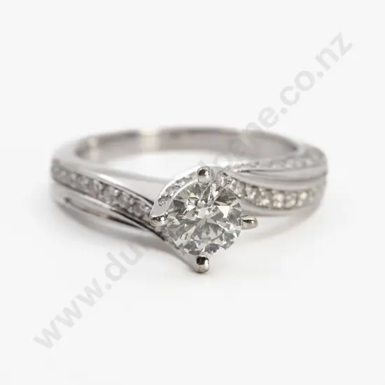 18ct White Gold Solitaire Diamond Ring