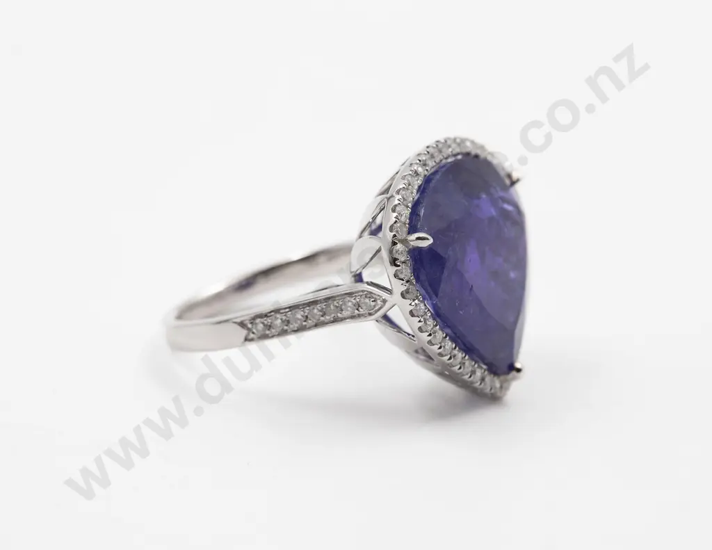 14ct 54stone Tanzanite and Diamond Cluster Dress Ring Image 1++