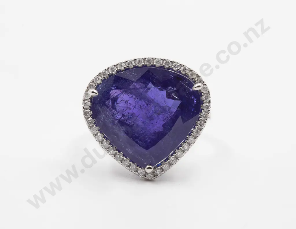 14ct 54stone Tanzanite and Diamond Cluster Dress Ring Image 1++
