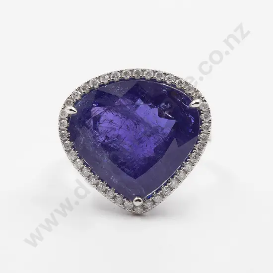 14ct 54stone Tanzanite and Diamond Cluster Dress Ring