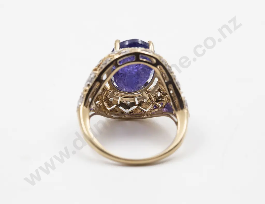 14ct 23stone Tanzanite and Diamond Cluster Ring Image 1++