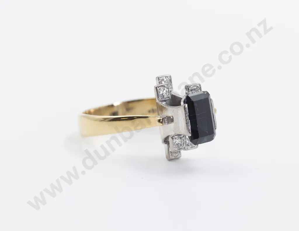 18ct Seven Stone Sapphire and Diamond Dress Ring Image 1++