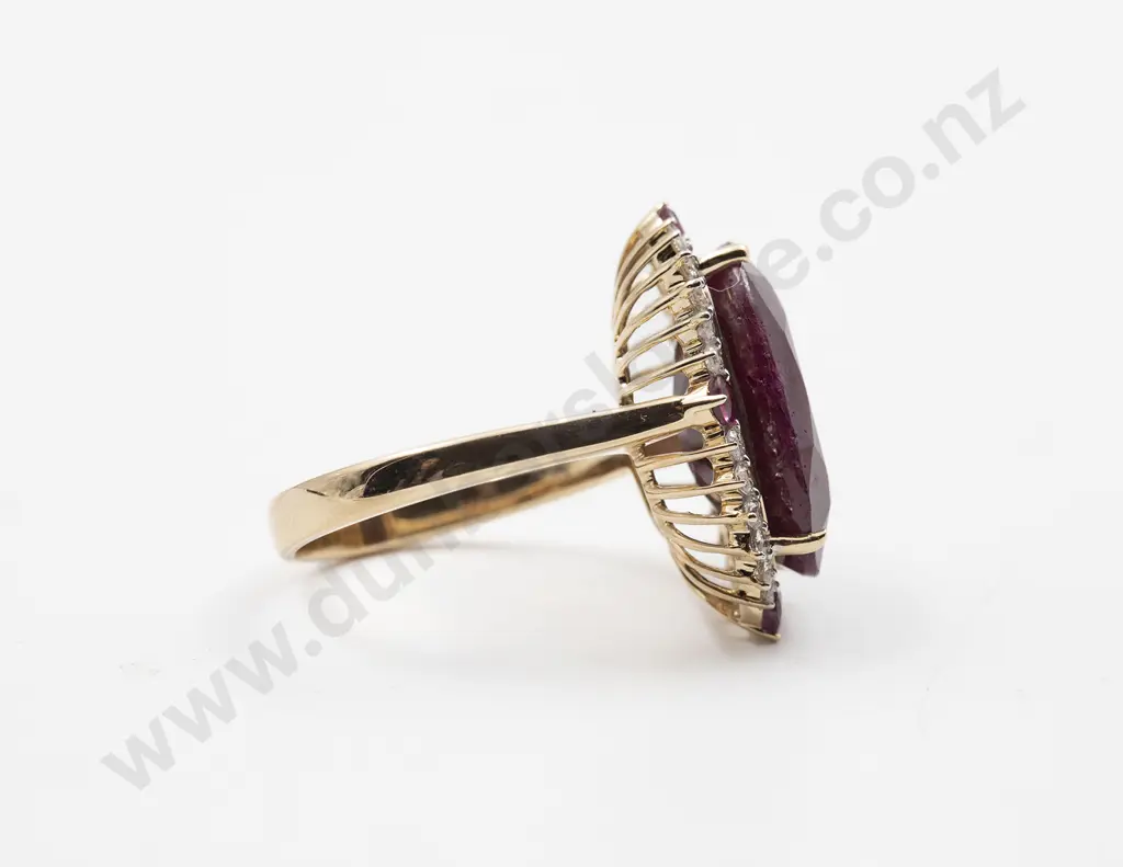 14ct 29stone Ruby and Diamond Cluster Dress Ring Image 1++