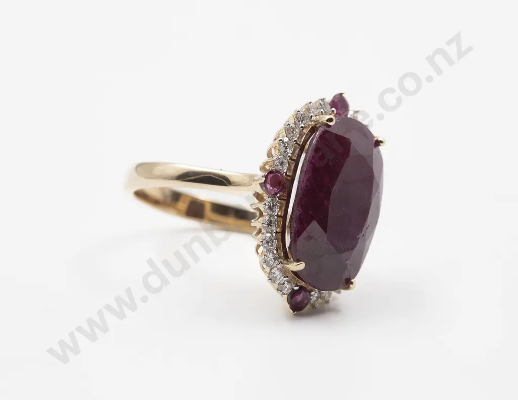 14ct 29stone Ruby and Diamond Cluster Dress Ring Image 1++