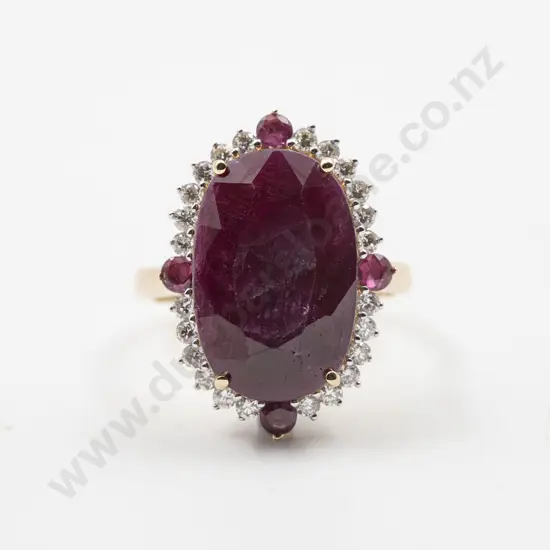 14ct 29stone Ruby and Diamond Cluster Dress Ring
