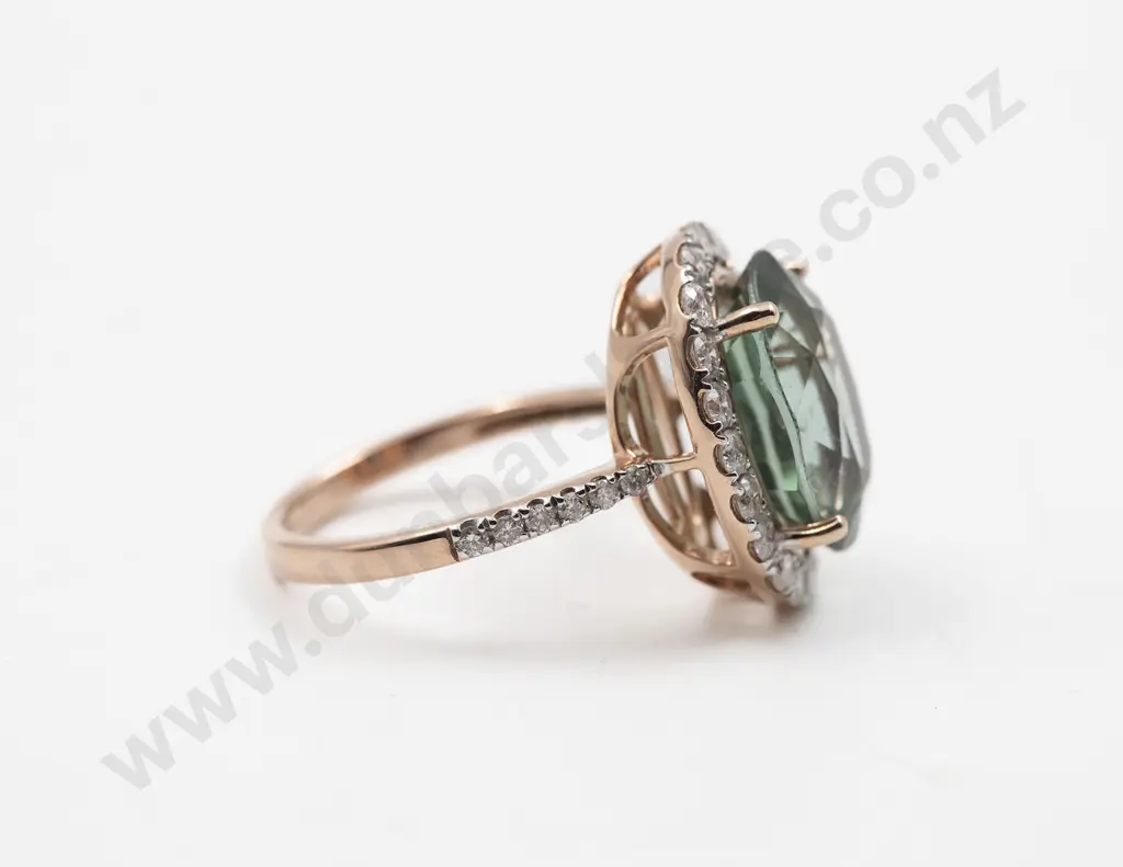 14ct 33stone Tourmaline and Diamond Cluster Dress Ring Image 1++