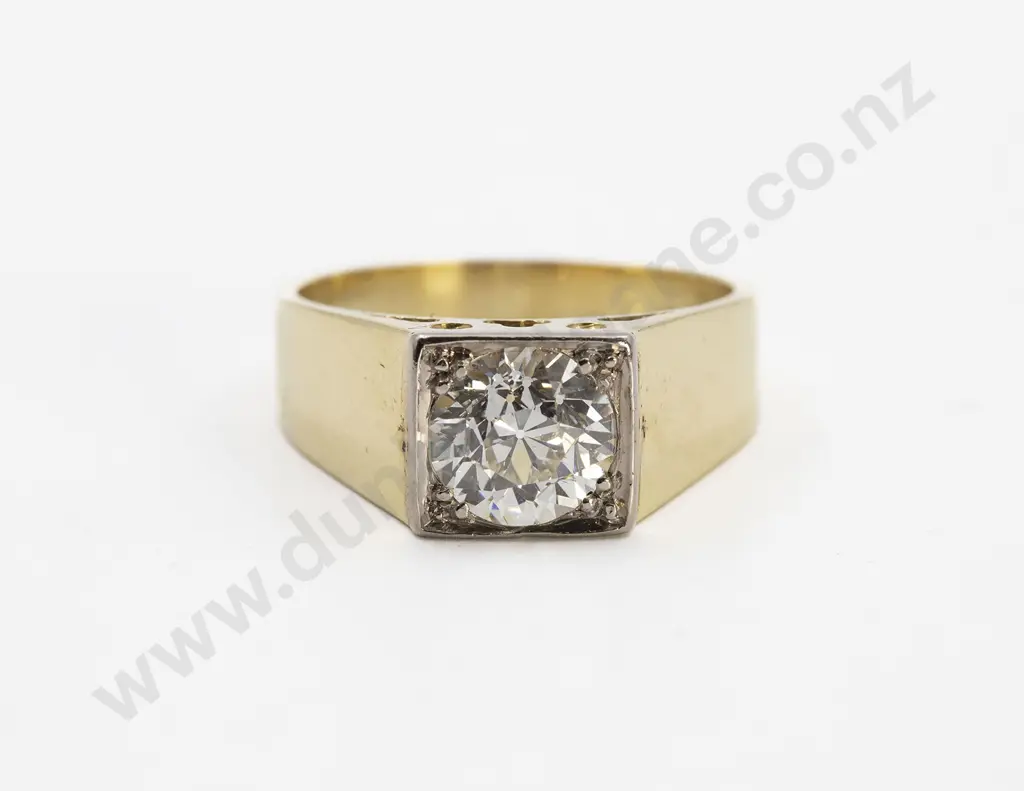 18ct Yellow & White Gold Solitaire Diamond Ring Image 1++