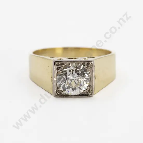 18ct Yellow & White Gold Solitaire Diamond Ring