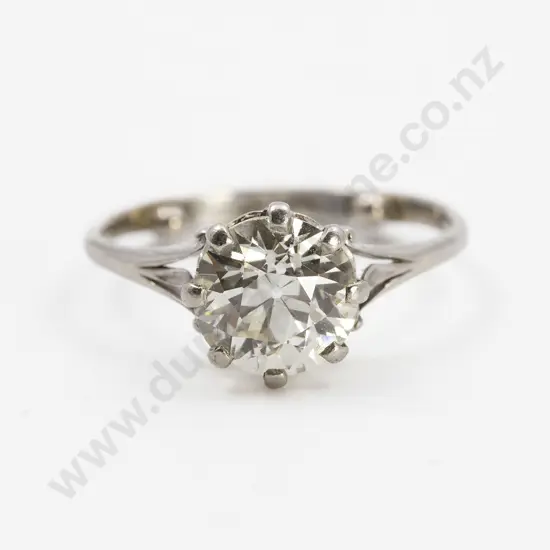 All Platinum Solitaire Diamond Ring
