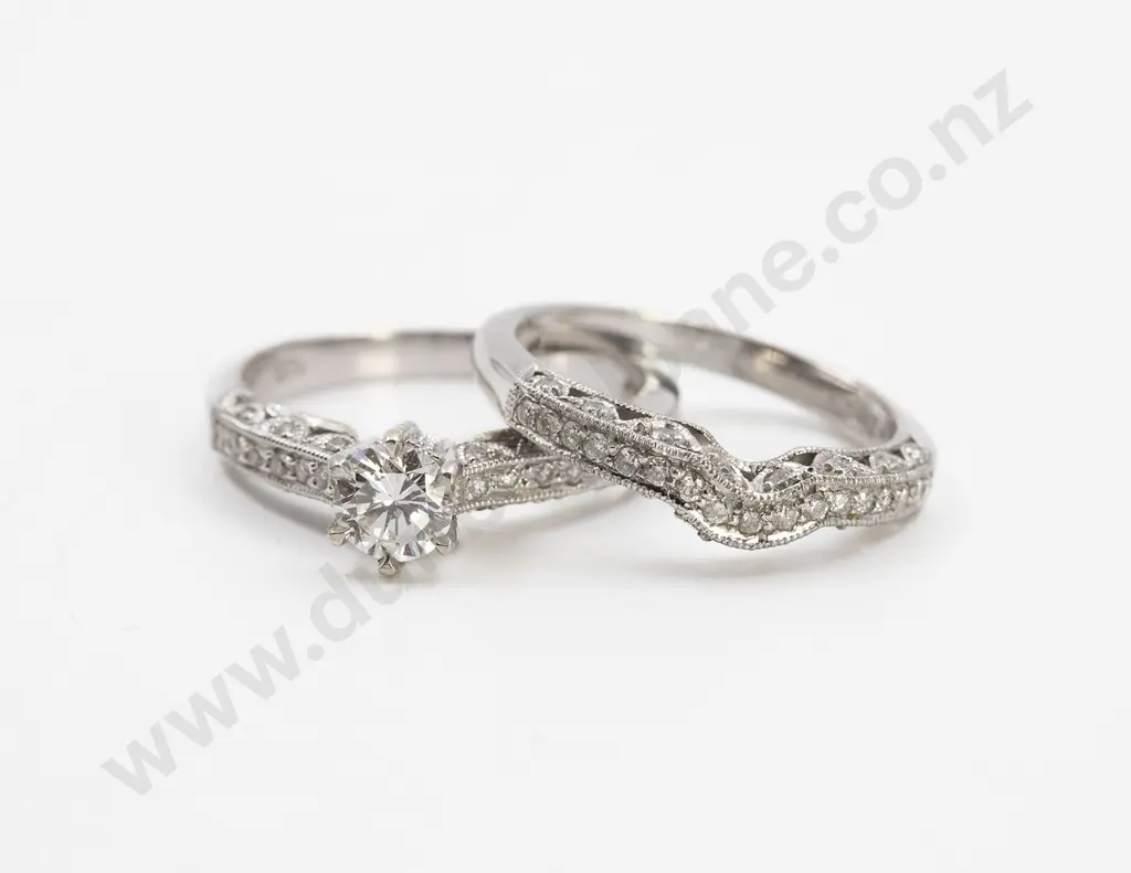 As New 18ct White Gold Solitaire Diamond Ring Image 1++